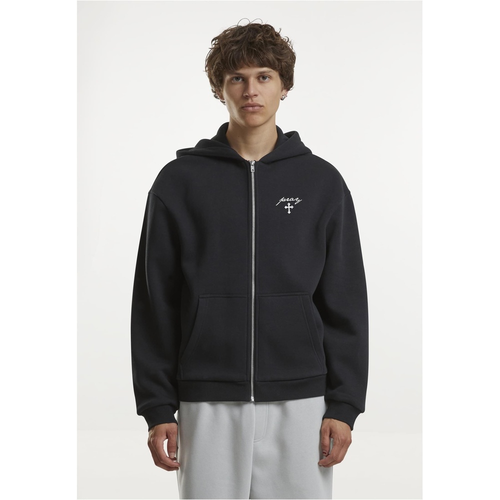 Mister Tee - Beyond The Prayer Fluffy Kapuzenpullover mit Reißverschluss - Schwarz